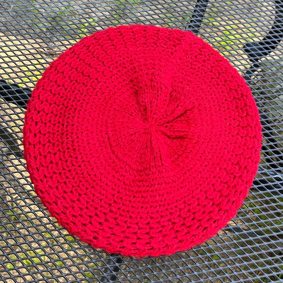 Ralph Lauren Red Knit Beret - Picture 1 of 6